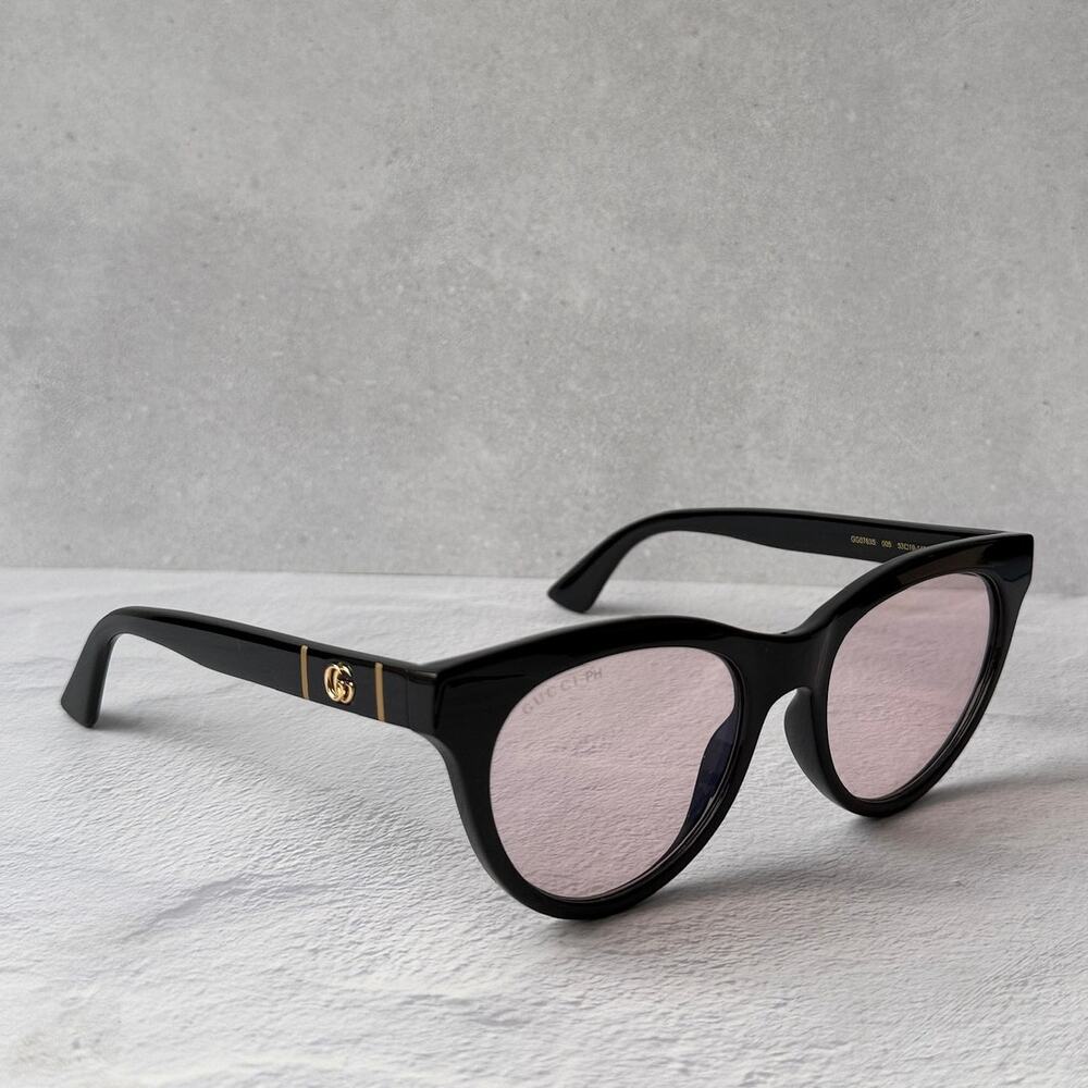 NEW Gucci GG0763S Black Photochromic Cat Eye Sunglasses